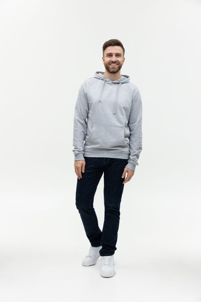 Худи унисекс с именной вышивкой (Серый меланж)